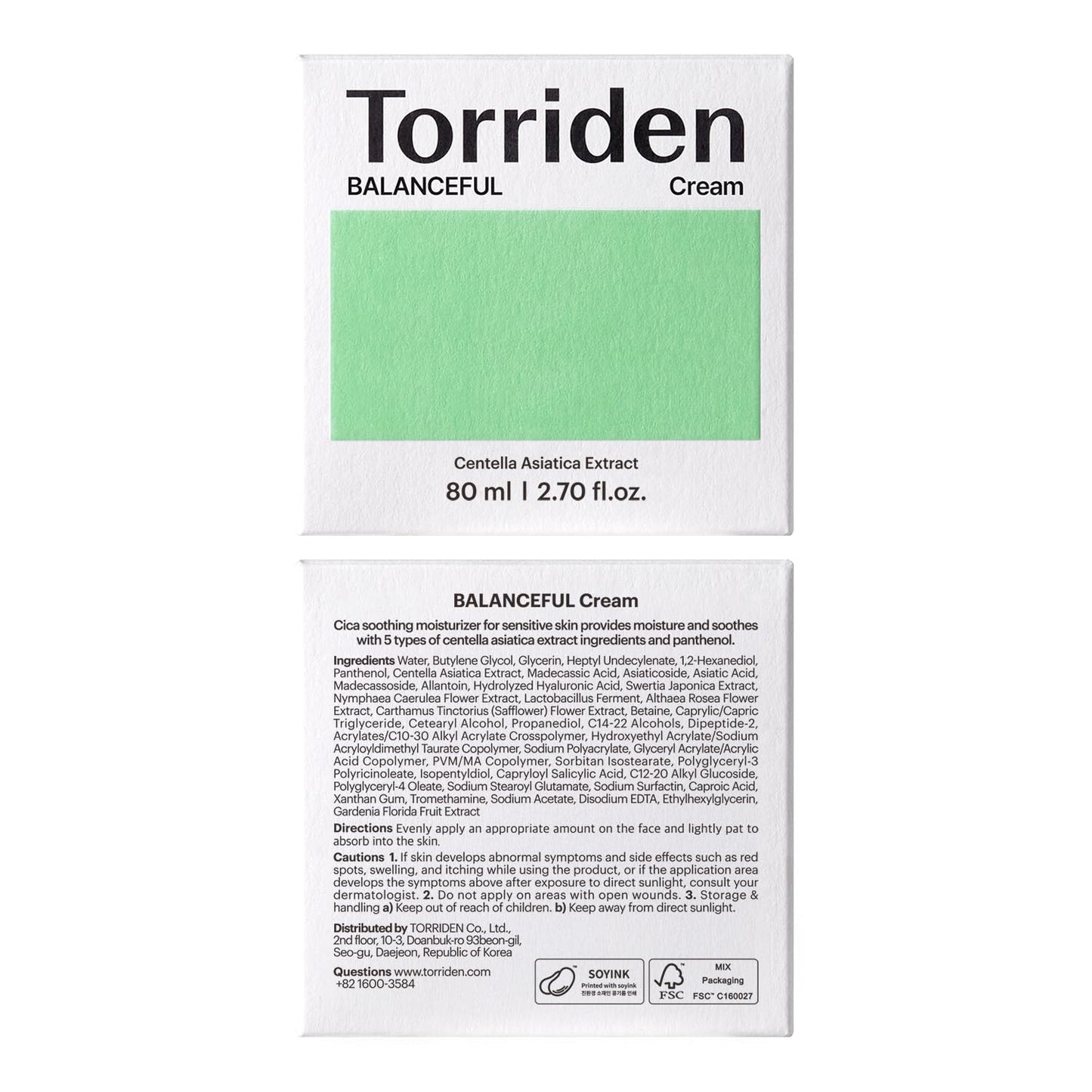 Torriden Balanceful Cica Soothing Cream 80ml