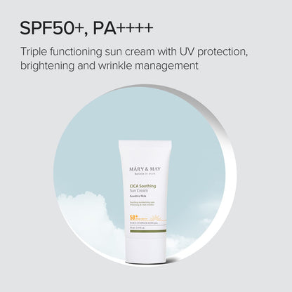 [MARY & MAY] Vegan CICA Soothing Sun Cream SPF50+ PA++++ 50ml