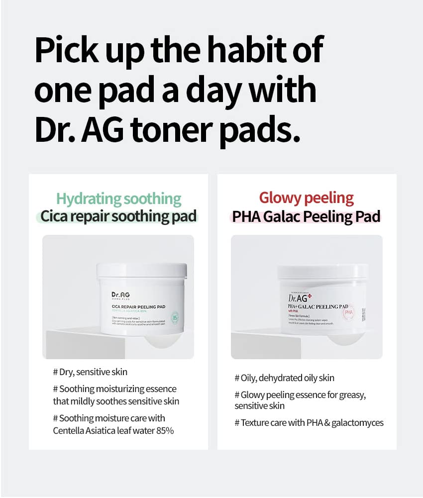 Dr.AG+ Cica Repair Peeling Pad 40p + Moist Derma Cica Repair Cream 50ml SET