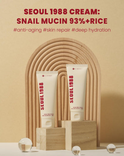 K-SECRET SEOUL 1988 Cream : Snail Mucin 93% + Rice 100ml