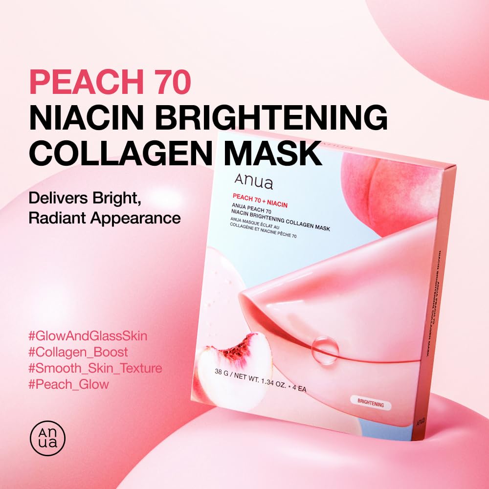 Anua Peach 70 Niacin Serum Mask 38g X 4ea