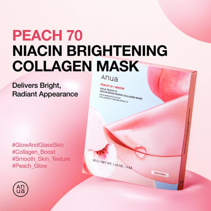 Anua Peach 70 Niacin Serum Mask 38g X 4ea