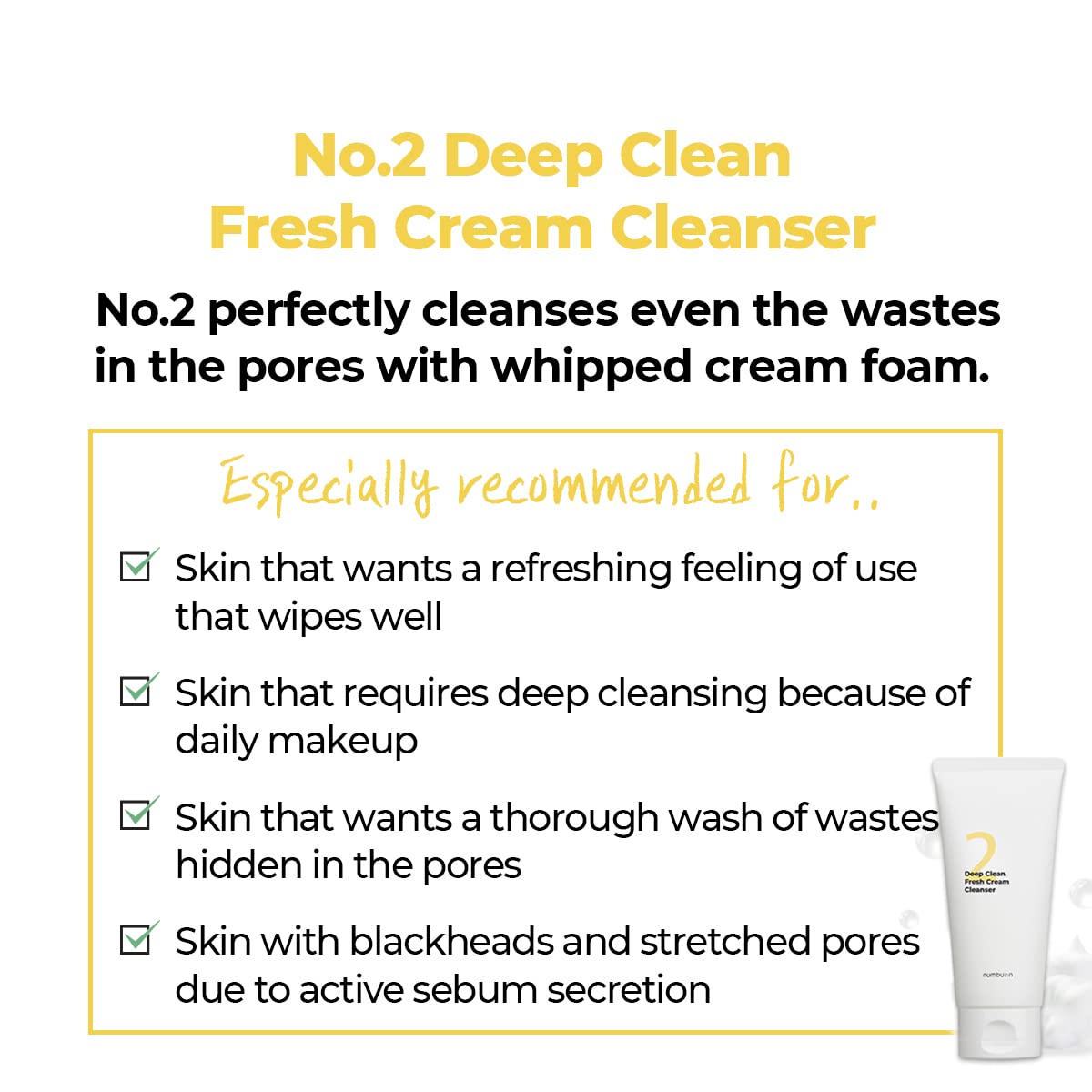 numbuzin No.2 Deep Clean Fresh Cream Cleanser 120ml