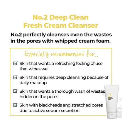 numbuzin No.2 Deep Clean Fresh Cream Cleanser 120ml