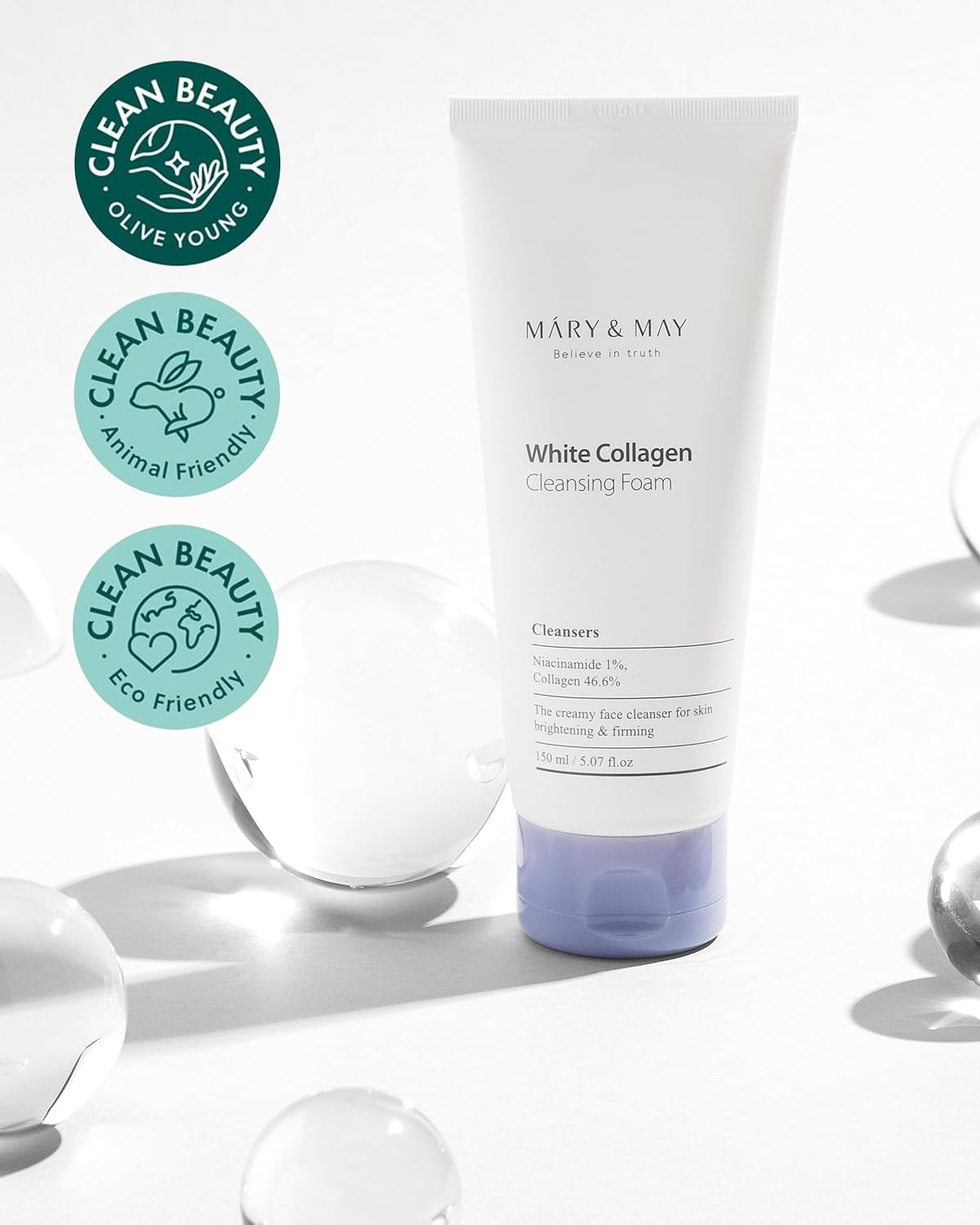 [MARY & MAY] White Collagen Cleansing Foam 150ml