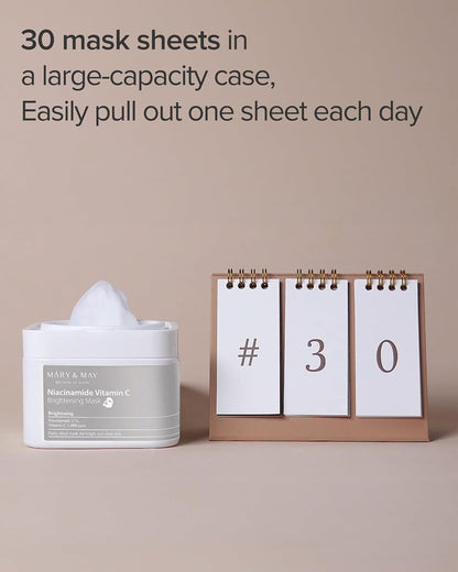 [MARY & MAY] Niacinamide Vitamin C Brightening Mask 400g (30ea)