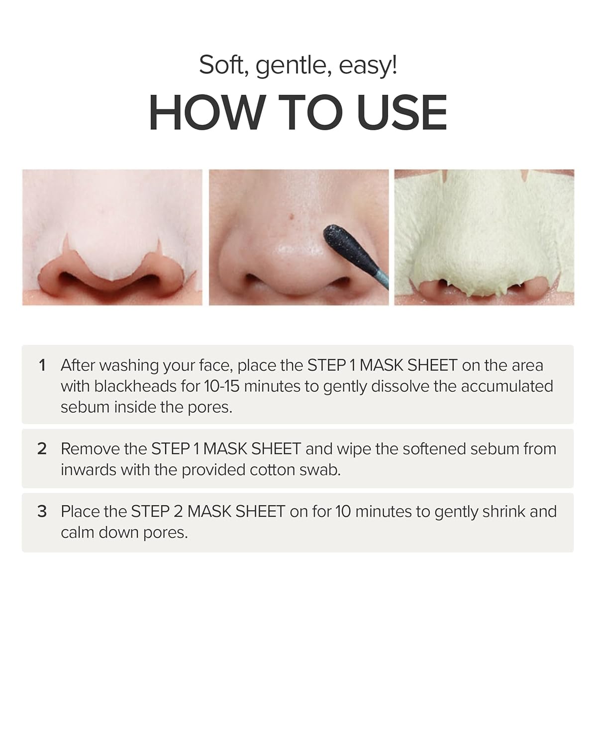 [MARY & MAY] Daily Safe Black Head Clear Nose Mask [Step1 3.5g+Step2 3.5g] X 10pcs