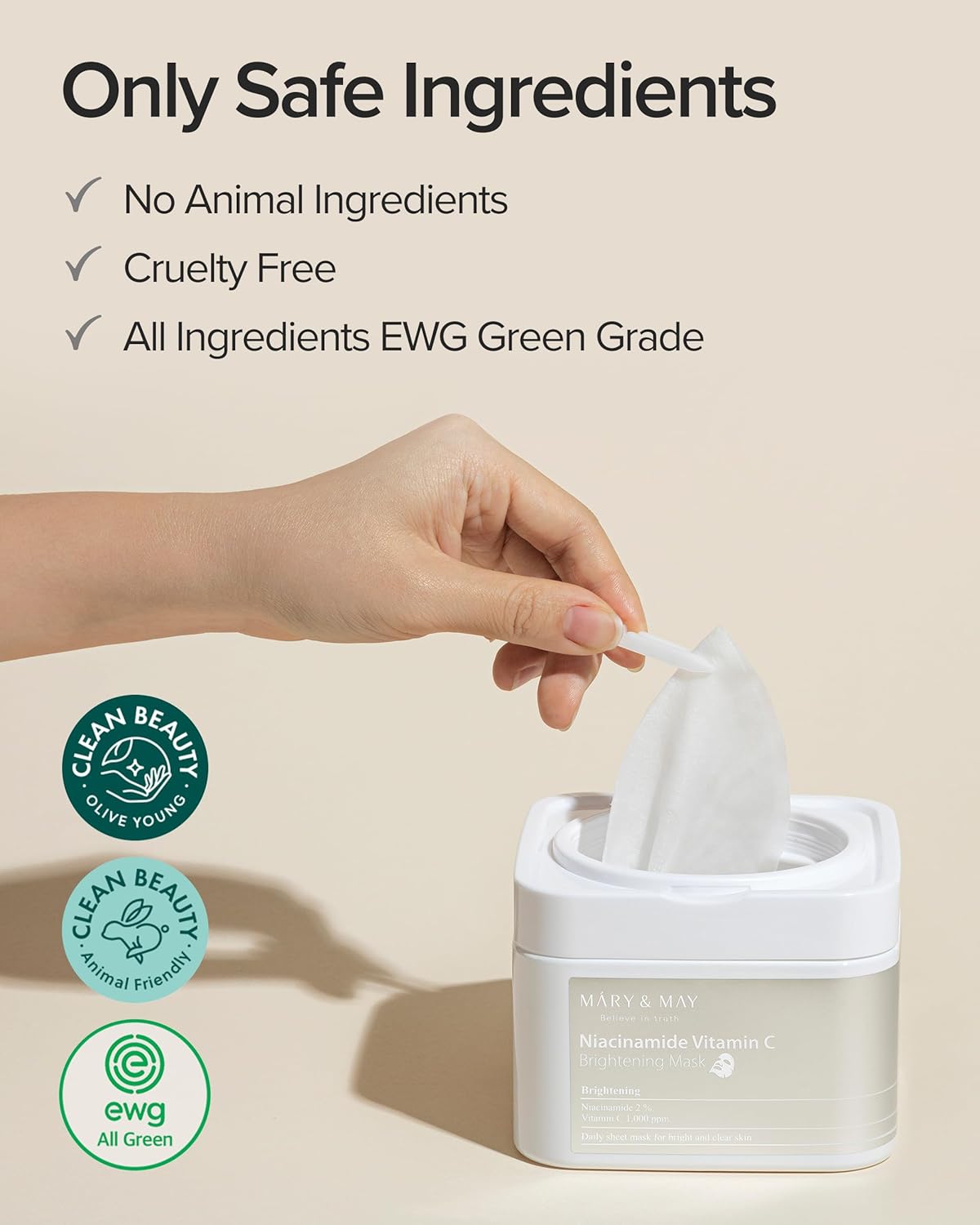 [MARY & MAY] Niacinamide Vitamin C Brightening Mask 400g (30ea)