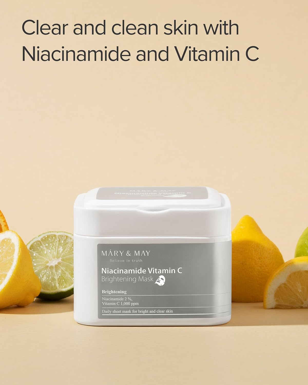 [MARY & MAY] Niacinamide Vitamin C Brightening Mask 400g (30ea)