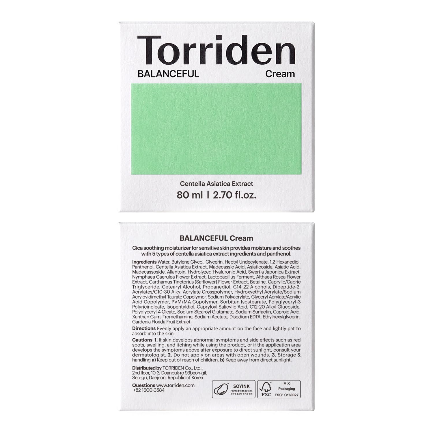 Torriden Balanceful Cica Soothing Cream 80ml