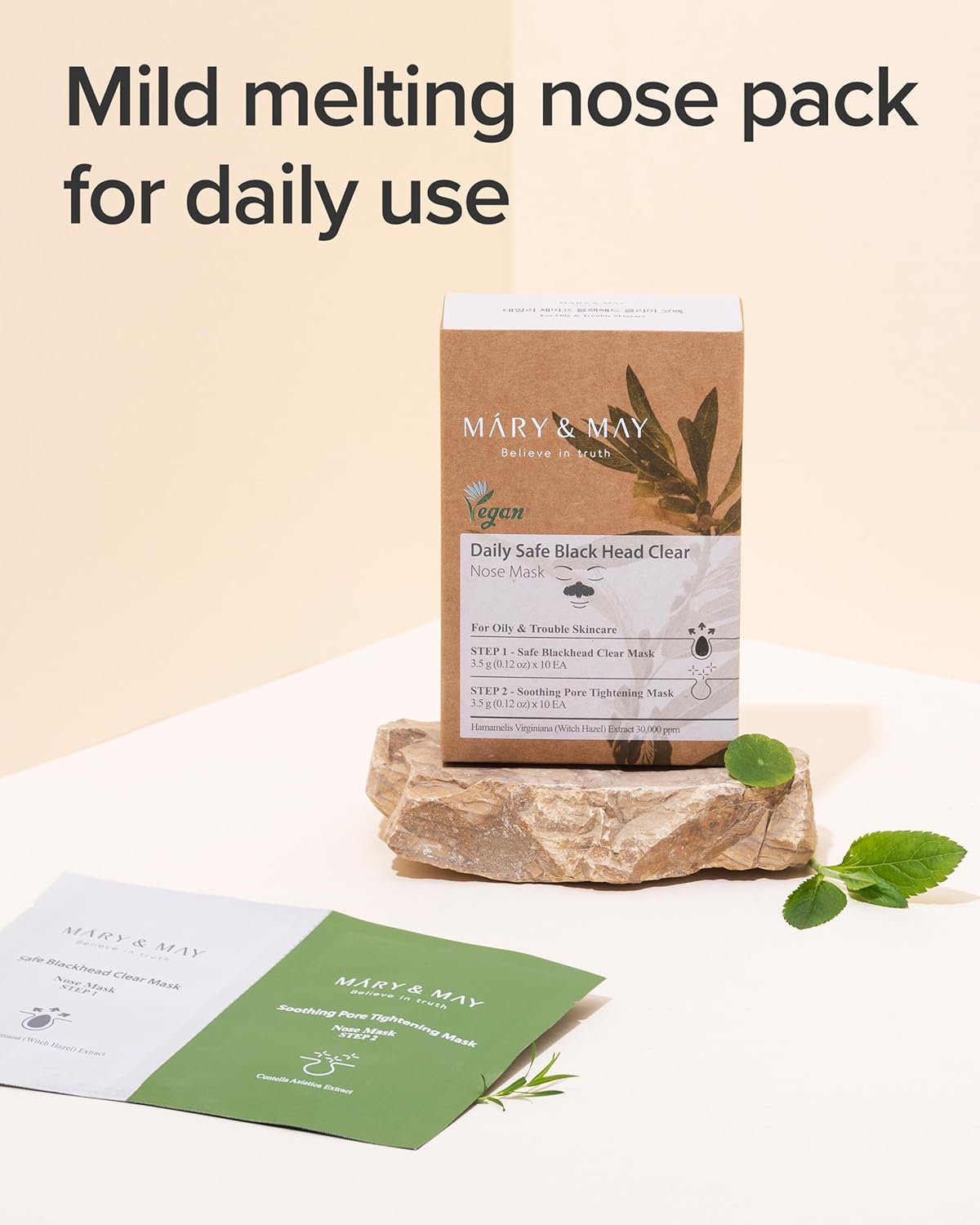 [MARY & MAY] Daily Safe Black Head Clear Nose Mask [Step1 3.5g+Step2 3.5g] X 10pcs