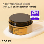 COSRX Snail Mucin Duo - Snail 92 Cream & Snail 96 Essence, Daily Face Gel Moisturizer and Hydrating Serum for Face with Snail Secretion Filtrate, Korean Skin Care