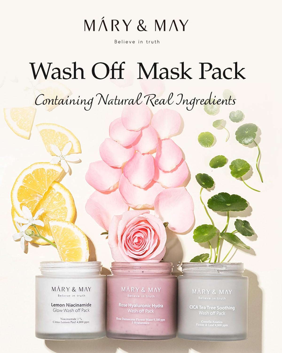 [MARY & MAY] Vegan CICA TeaTree Soothing Wash off Pack 125g