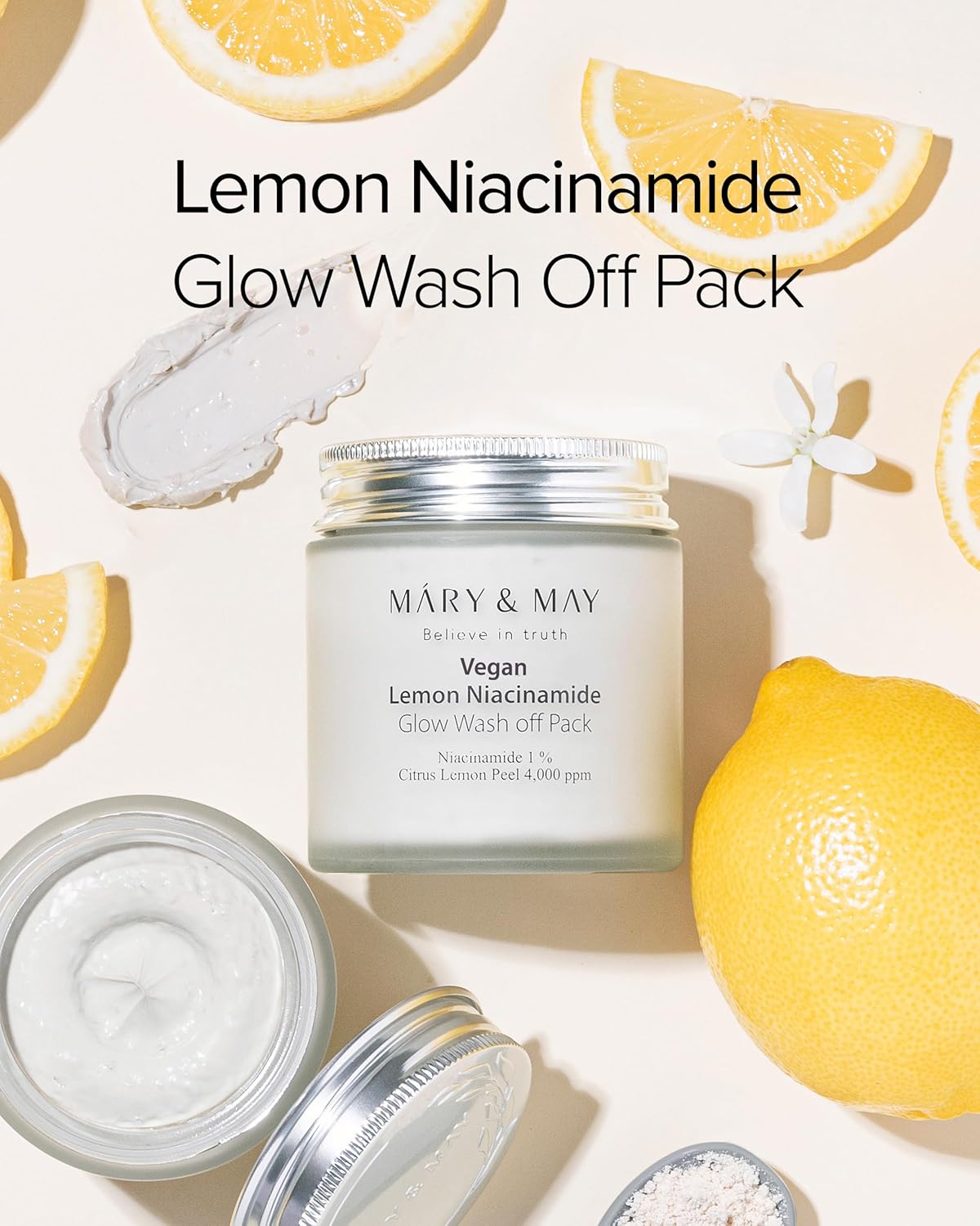 [MARY & MAY] Vegan Lemon Niacinamide Glow Wash off Pack 125g
