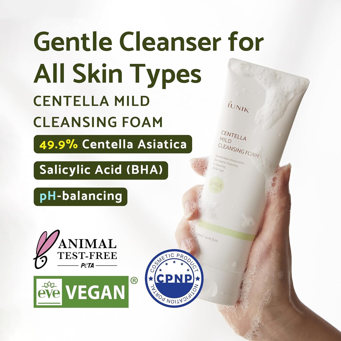 iUNIK Centella Mild Cleansing Foam 120ml