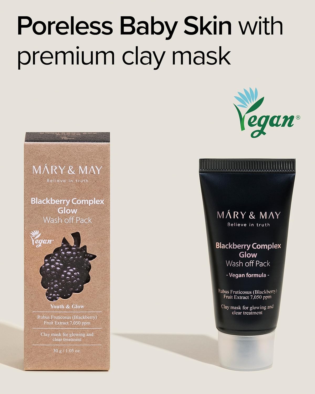 [MARY & MAY] Vegan Blackberry Complex Glow Wash off Pack 30g