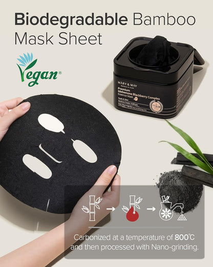 [MARY & MAY] Premium Idebenone Blackberry Complex Essence Mask 250g (20ea)