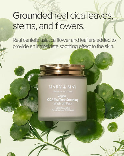 [MARY & MAY] Vegan CICA TeaTree Soothing Wash off Pack 125g