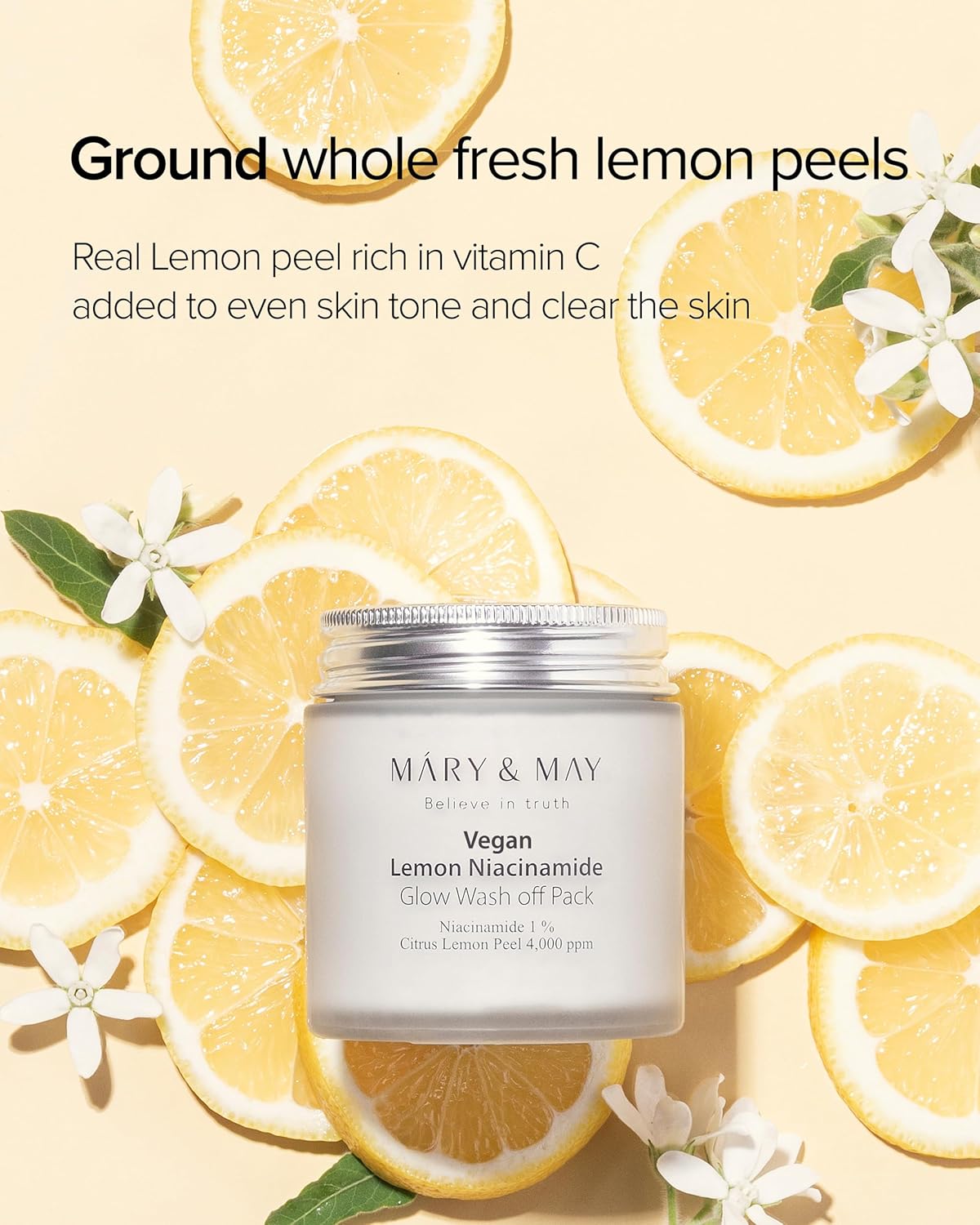 [MARY & MAY] Vegan Lemon Niacinamide Glow Wash off Pack 125g