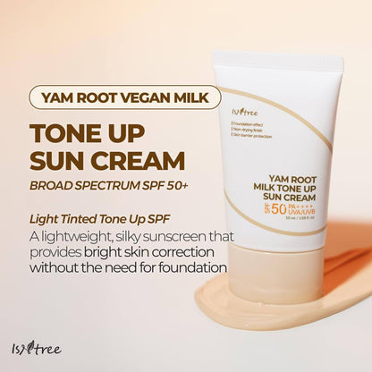 Isntree YAM ROOT MILK TONE UP SUN CREAM 50ml SFP50+ PA++++