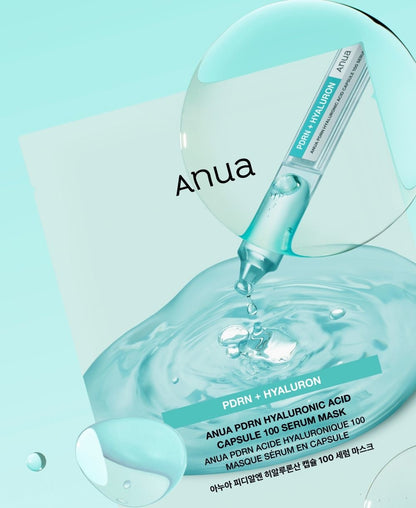 Anua PDRN Hyaluronic Acid Capsule 100 Serum Mask Sheet 23ml*10ea