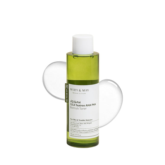 [MARY & MAY] Vegan CICA Tea Tree AHA PHA Blemish Toner 200ml