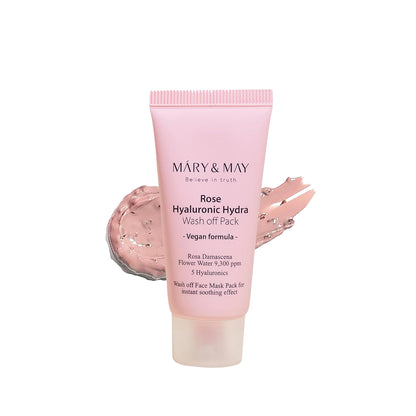 [MARY & MAY] Vegan Rose Hyaluronic Hydra Wash off Pack 30g