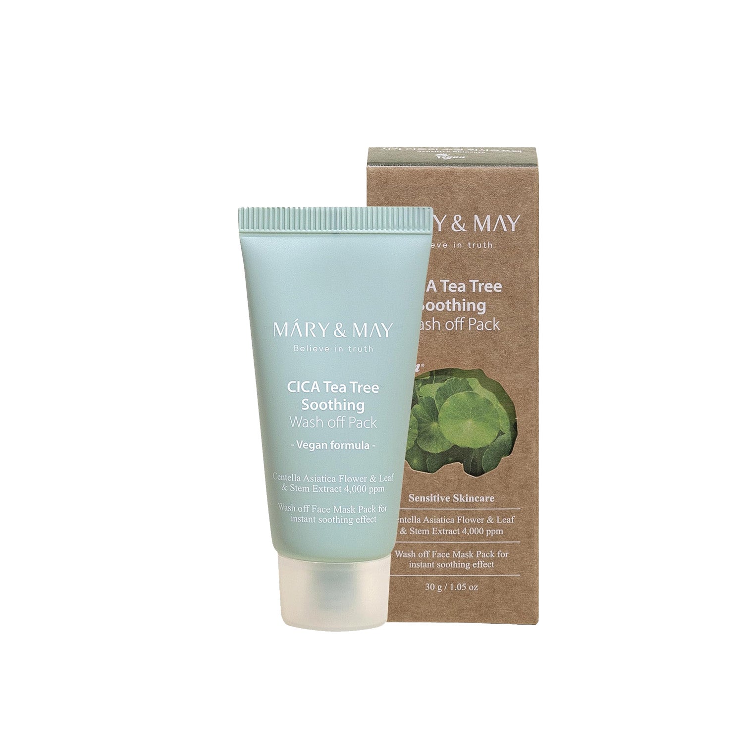 [MARY & MAY] Vegan CICA TeaTree Soothing Wash off Pack 30g