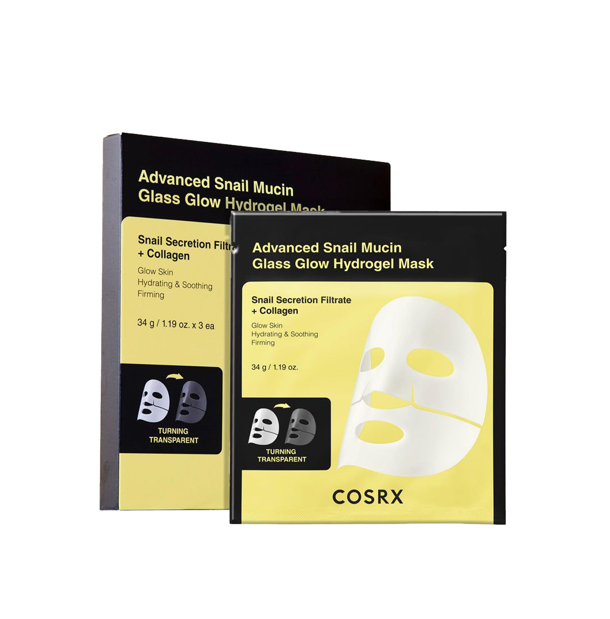 COSRX Advanced Snail Mucin Glass Glow Hydrogel Mask 34g X 3ea