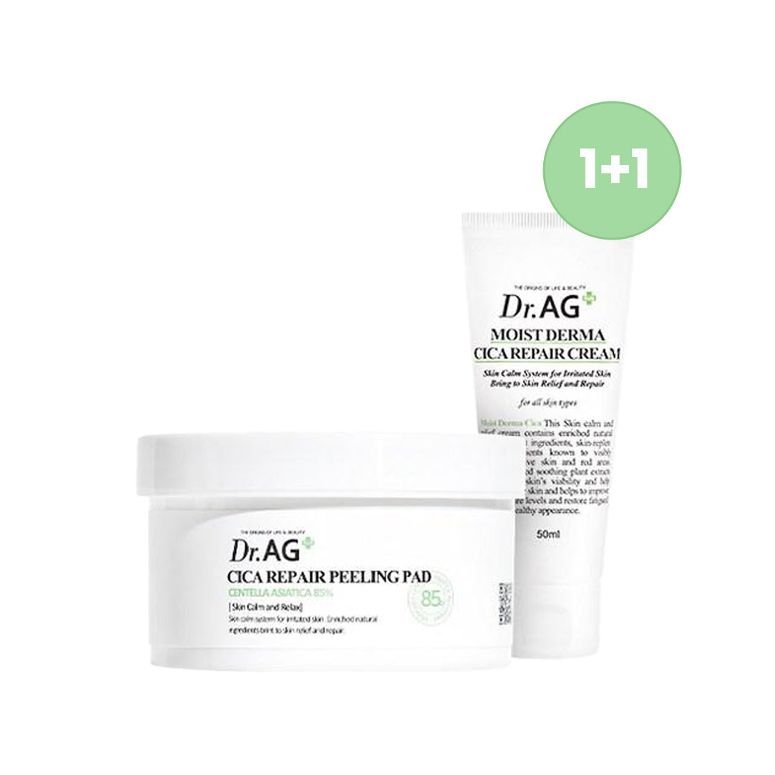 Dr.AG+ Cica Repair Peeling Pad 40p + Moist Derma Cica Repair Cream 50ml SET
